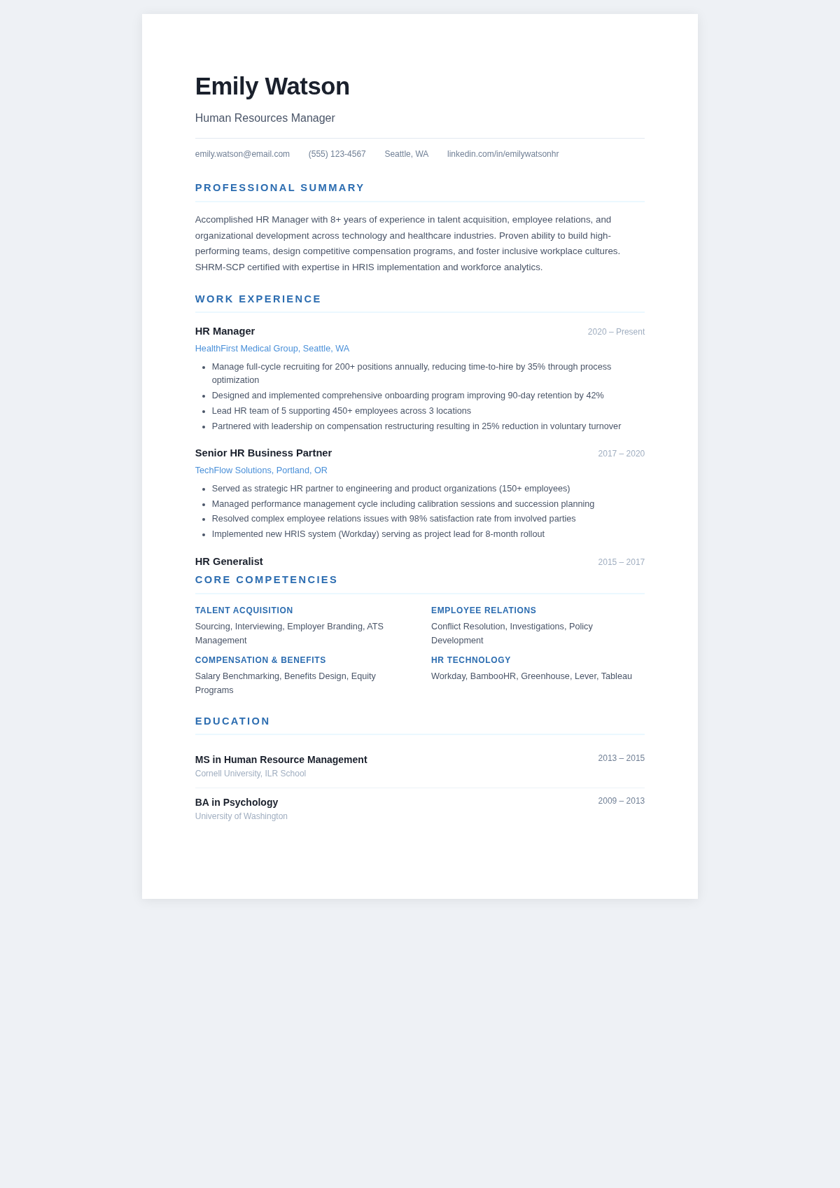 Clean professional simple resume